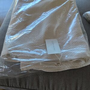 Coyuchi Honeycomb Full/Queen Cotton Organic Quilt Blanket Throw White NWT New